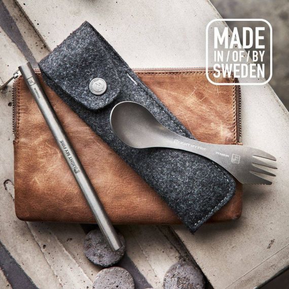 Набор титановых столовых приборов Light My Fire Spork´n Straw Kit Titanium, изображение 3