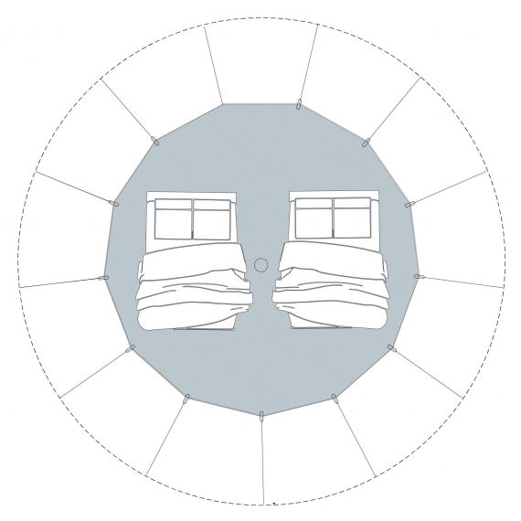 Палатка Autentic Large Bell 4.4, Blue Lagoon, Цвет: Blue Lagoon, изображение 6