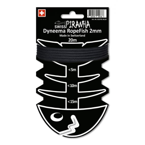 Оттяжка SwissPiranha RopeFish Dyneema Black 2,0 мм / 20 м, изображение 5 - MyBiggame Оттяжка SwissPiranha RopeFish Dyneema Black 2,0 мм / 20 м, изображение 5