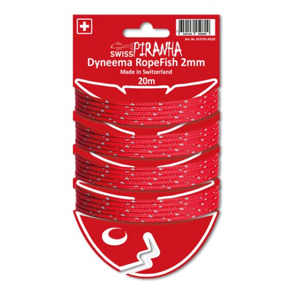 Оттяжка SwissPiranha RopeFish Dyneema Red Reflex 2,0 мм / 20 м, изображение 2