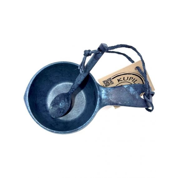 Финская чашка-кукса Kupilka 21, Blueberry с чайной ложкой, Цвет: Blueberry, изображение 2