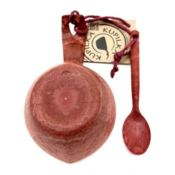 Финская чашка-кукса Kupilka 21, Cranberry с чайной ложкой, Цвет: Cranberry, изображение 3