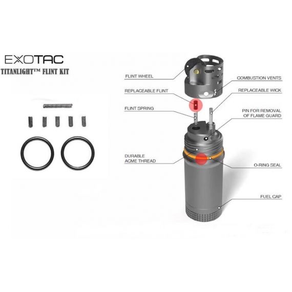 Ремкомплект Exotac titanLIGHT Flint Kit, изображение 2 - MyBiggame Ремкомплект Exotac titanLIGHT Flint Kit, изображение 2