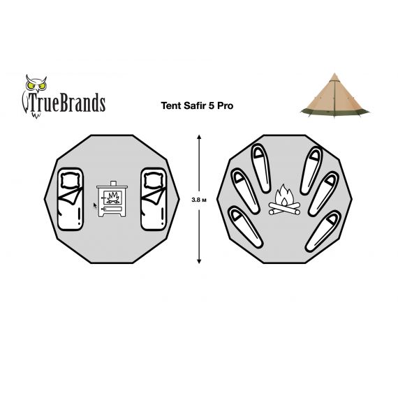 Палатка True Brands Tent Safir 5 Pro, изображение 3