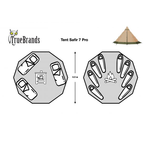 Палатка True Brands Tent Safir 7 Pro, изображение 3 - MyBiggame Палатка True Brands Tent Safir 7 Pro, изображение 3