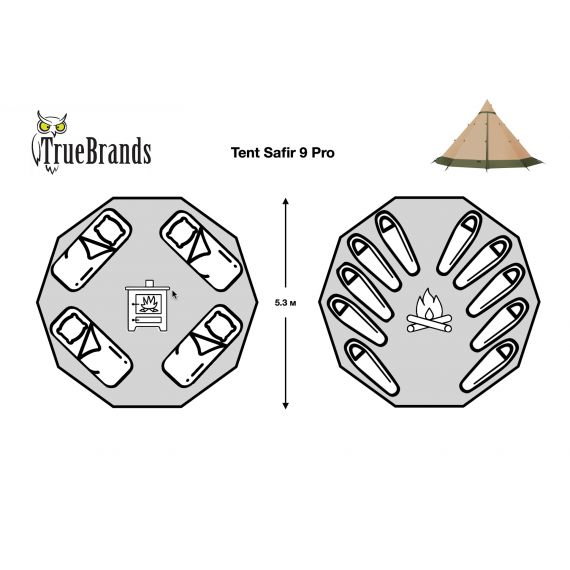 Палатка True Brands Tent Safir 9 Pro, изображение 3