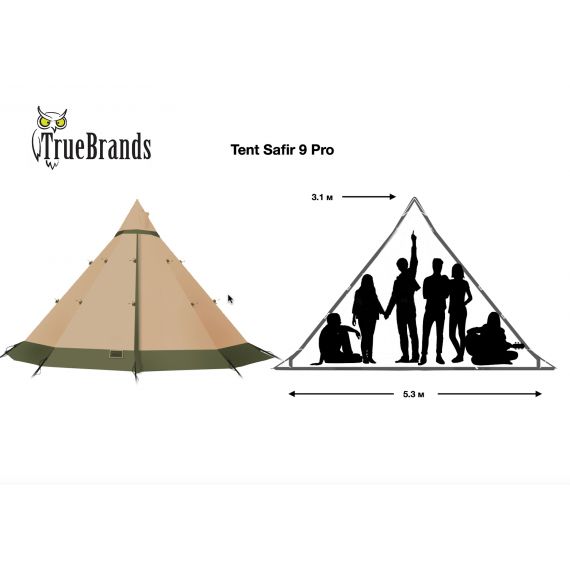 Палатка True Brands Tent Safir 9 Pro, изображение 2