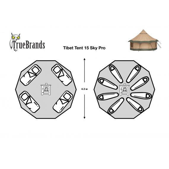 Палатка True Brands Tibet Tent 15 Sky Pro, изображение 4