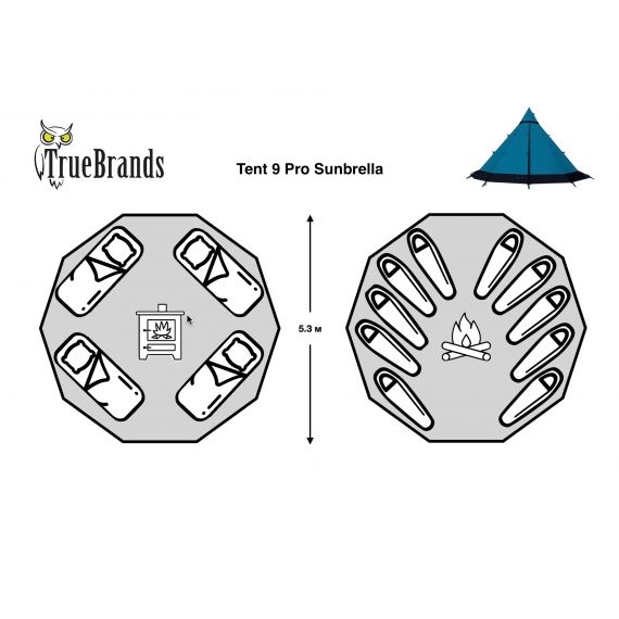 Палатка True Brands Tent 9 Pro Sunbrella, изображение 3 - MyBiggame Палатка True Brands Tent 9 Pro Sunbrella, изображение 3