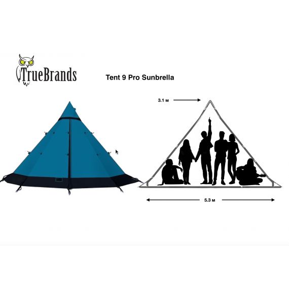Палатка True Brands Tent 9 Pro Sunbrella, изображение 2 - MyBiggame Палатка True Brands Tent 9 Pro Sunbrella, изображение 2