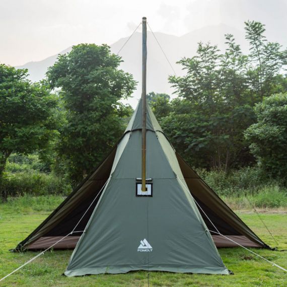 Палатка Pomoly HEX Plus Тipi Wood Stove Tent, Green, Цвет: Green, изображение 11