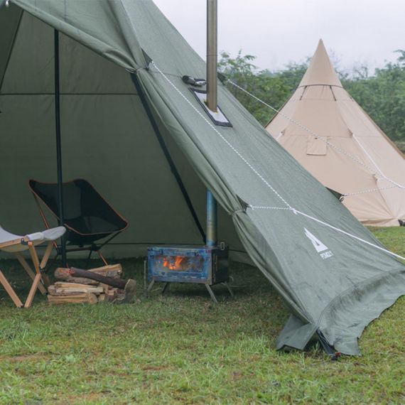 Палатка Pomoly HEX Plus Тipi Wood Stove Tent, Green, Цвет: Green, изображение 7