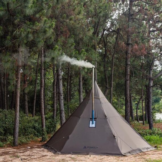 Палатка Pomoly Hussar Plus 2.0 Тipi Wood Stove Tent, Deep Taupe, Цвет: Deep Taupe, изображение 11