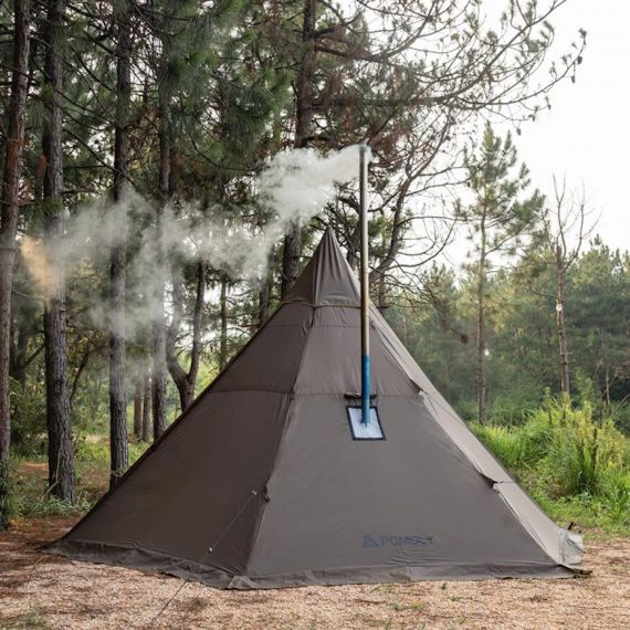 Палатка Pomoly Hussar Plus 2.0 Тipi Wood Stove Tent, Deep Taupe, Цвет: Deep Taupe, изображение 15