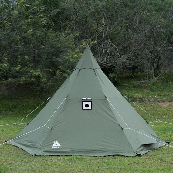 Палатка Pomoly Manta Тipi Wood Stove Tent, Green, Цвет: Green, изображение 6 - MyBiggame Палатка Pomoly Manta Тipi Wood Stove Tent, Green, Цвет: Green, изображение 6