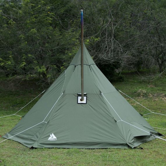 Палатка Pomoly Manta Тipi Wood Stove Tent, Green, Цвет: Green, изображение 9 - MyBiggame Палатка Pomoly Manta Тipi Wood Stove Tent, Green, Цвет: Green, изображение 9