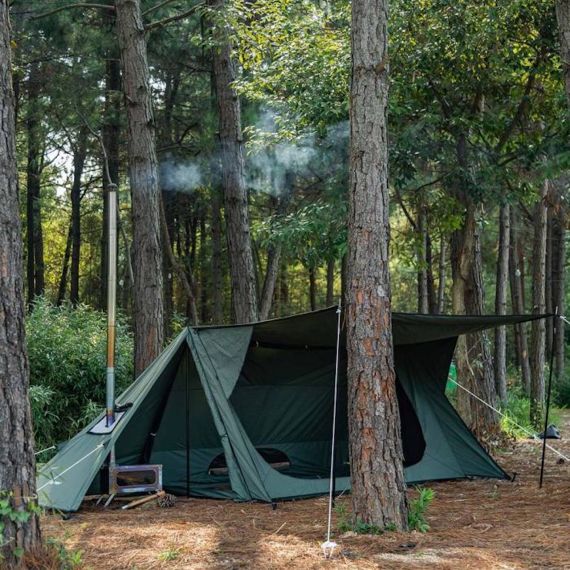 Палатка Pomoly STOVEHUT TC Chimney Shelter Tent, Army Green, Цвет: Army Green, изображение 9