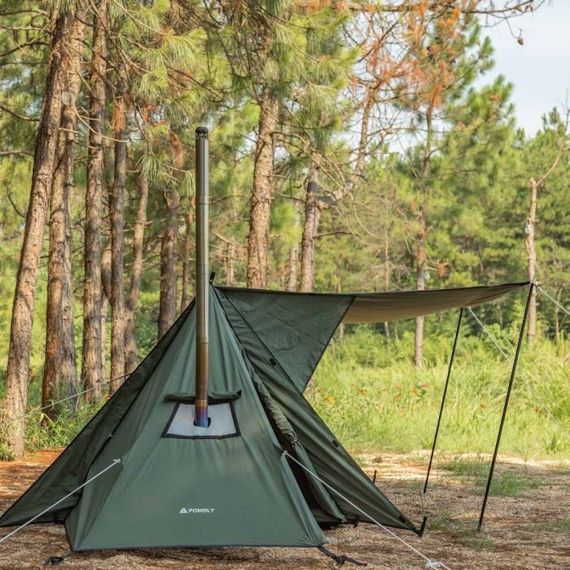 Палатка Pomoly STOVEHUT TC Chimney Shelter Tent, Army Green, Цвет: Army Green, изображение 11