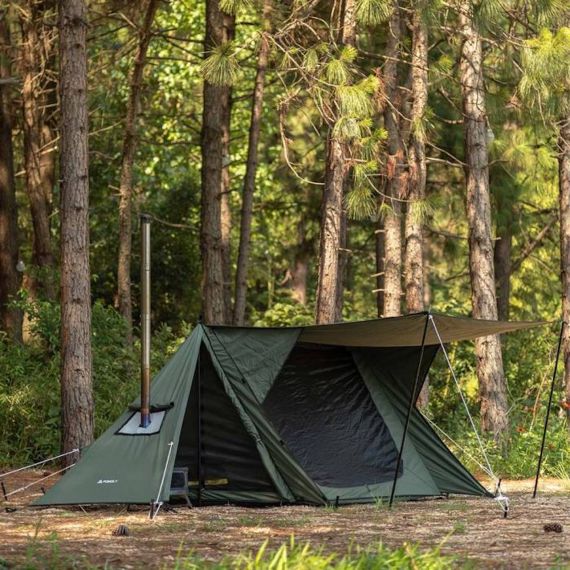 Палатка Pomoly STOVEHUT TC Chimney Shelter Tent, Army Green, Цвет: Army Green, изображение 5