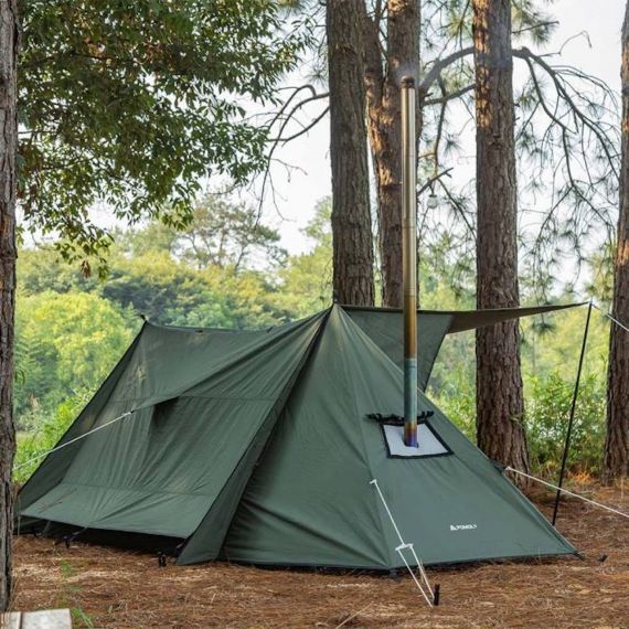 Палатка Pomoly STOVEHUT TC Chimney Shelter Tent, Army Green, Цвет: Army Green, изображение 7