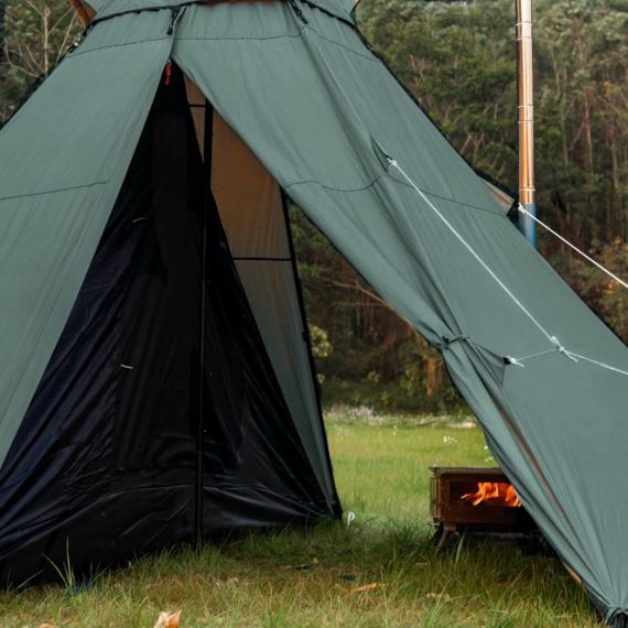 Палатка Pomoly Yarn Octa Canvas Тipi Wood Stove Tent, Army Green, Цвет: Army Green, изображение 15
