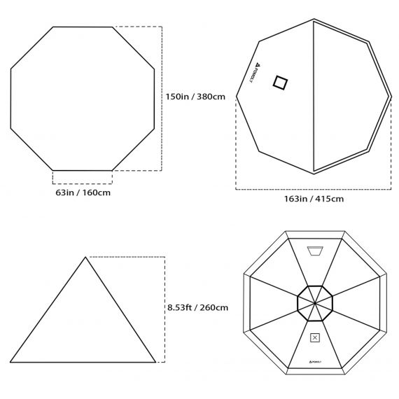 Палатка Pomoly Yarn Octa Canvas Тipi Wood Stove Tent, Army Green, Цвет: Army Green, изображение 7