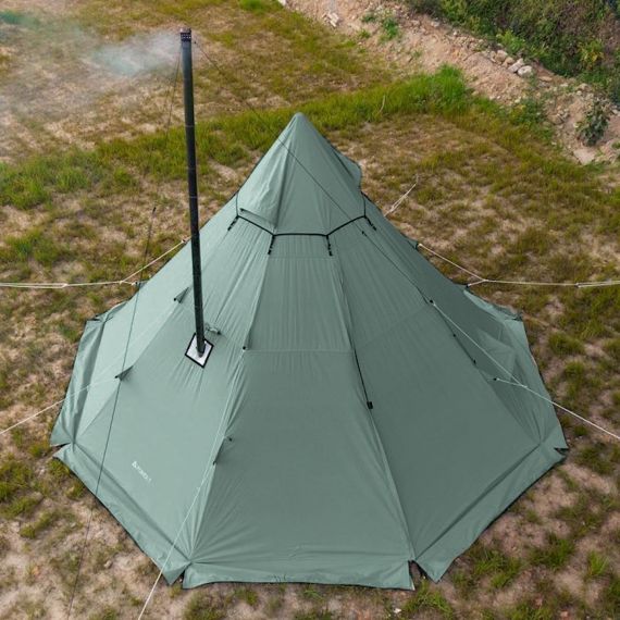 Палатка Pomoly Yarn Octa Canvas Тipi Wood Stove Tent, Army Green, Цвет: Army Green, изображение 8