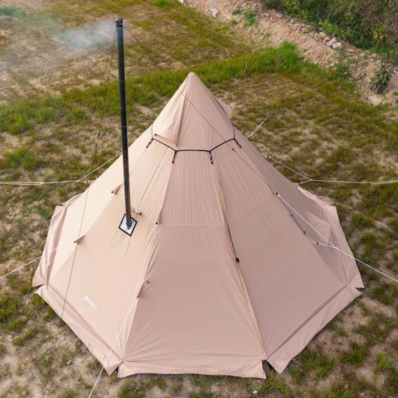 Палатка Pomoly Yarn Octa Canvas Тipi Wood Stove Tent, Khaki, Цвет: Khaki, изображение 8