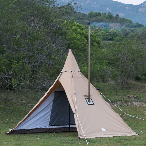 Палатка Pomoly Yarn Plus Canvas Тipi Wood Stove Tent, Khaki, Цвет: Khaki, изображение 18 - MyBiggame Палатка Pomoly Yarn Plus Canvas Тipi Wood Stove Tent, Khaki, Цвет: Khaki, изображение 18