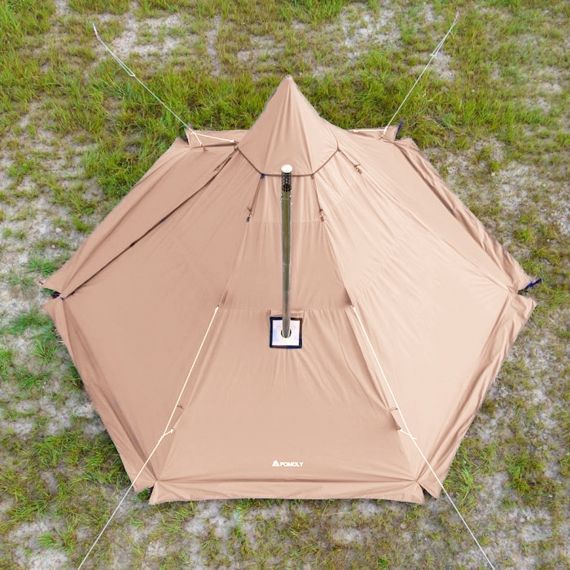 Палатка Pomoly Yarn Plus Canvas Тipi Wood Stove Tent, Khaki, Цвет: Khaki, изображение 9 - MyBiggame Палатка Pomoly Yarn Plus Canvas Тipi Wood Stove Tent, Khaki, Цвет: Khaki, изображение 9