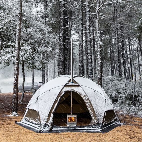 Печь-камин титановая Pomoly Dweller-Ti Wood Stove Segmented Titanium Chimney Version, изображение 18