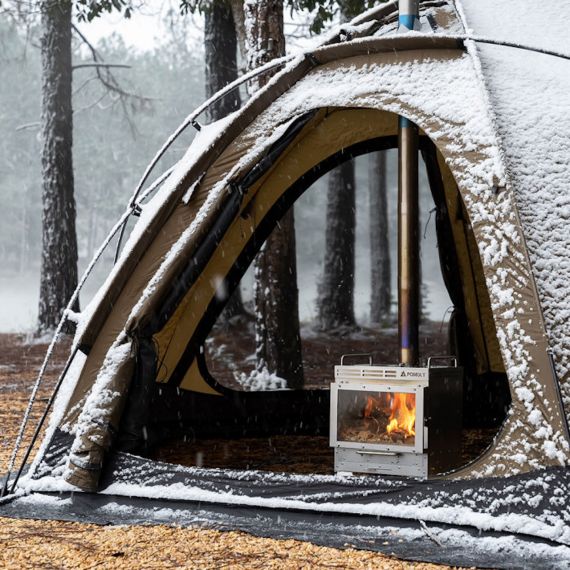 Печь-камин титановая Pomoly Dweller-Ti Wood Stove Segmented Titanium Chimney Version, изображение 20