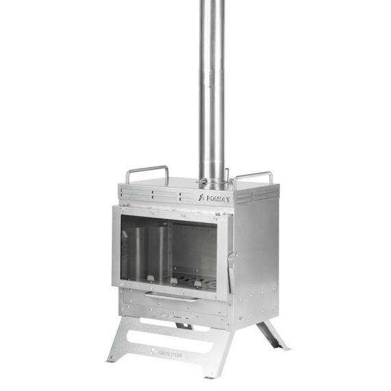 Печь-камин титановая Pomoly Dweller-Ti Wood Stove Segmented Titanium Chimney Version, изображение 10