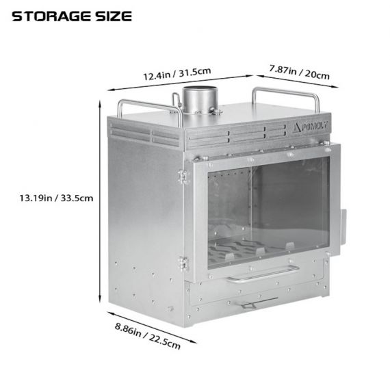 Печь-камин титановая Pomoly Dweller-Ti Wood Stove Segmented Titanium Chimney Version, изображение 6