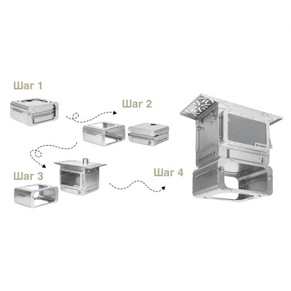 Печь-камин титановая Pomoly Lumberjack Titanium Wood Stove, изображение 5