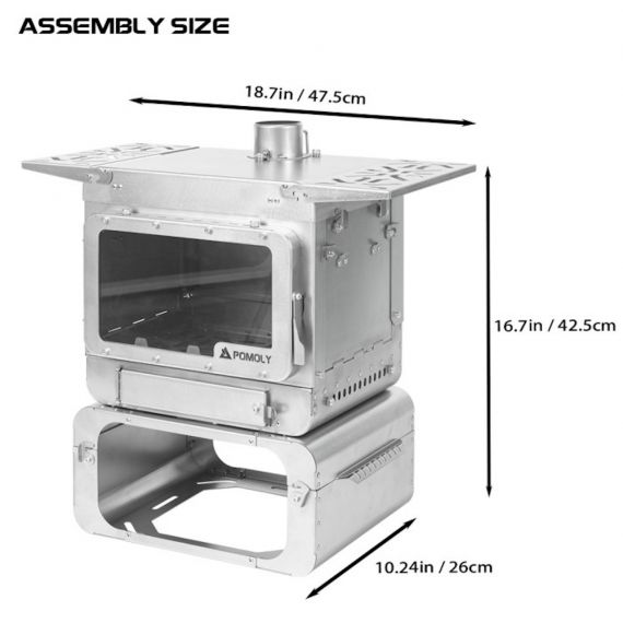 Печь-камин титановая Pomoly Lumberjack Titanium Wood Stove, изображение 3