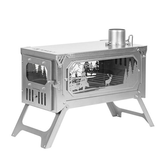 Печь-камин титановая Pomoly T-Brick Altay Stove Winter Version
