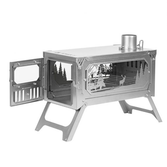 Печь-камин титановая Pomoly T-Brick Altay Stove Winter Version, изображение 3