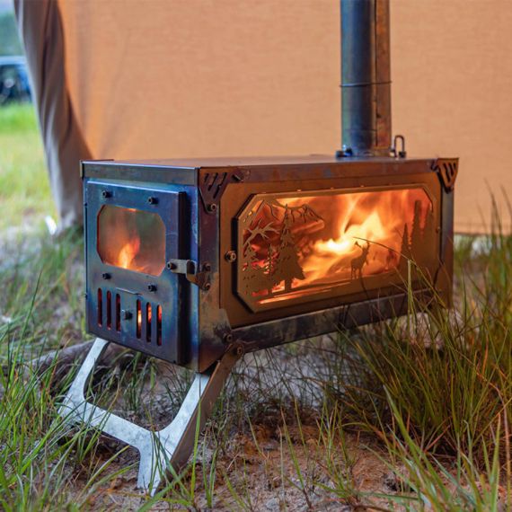 Печь-камин титановая Pomoly T-Brick Altay Stove Winter Version, изображение 13
