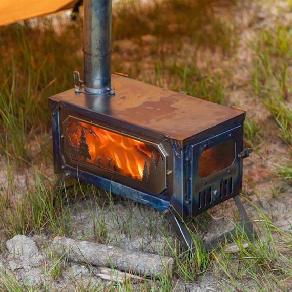 Печь-камин титановая Pomoly T-Brick Altay Stove Winter Version, изображение 14