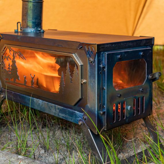 Печь-камин титановая Pomoly T-Brick Altay Stove Winter Version, изображение 9