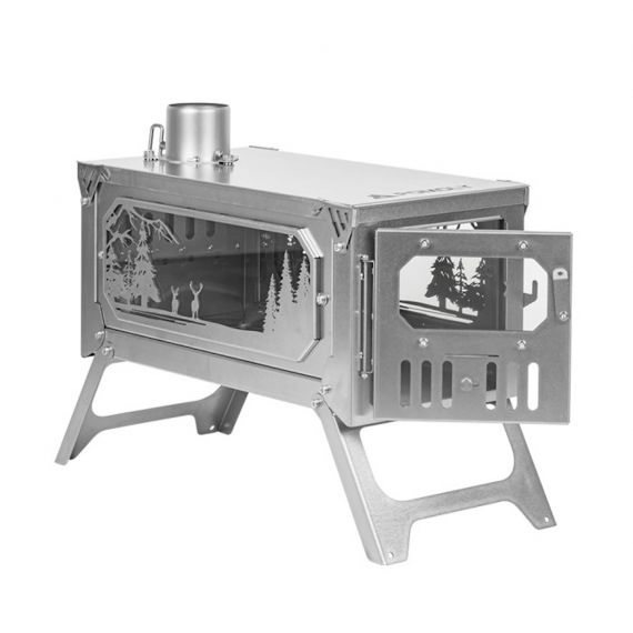 Печь-камин титановая Pomoly T-Brick Altay Stove Winter Version, изображение 5