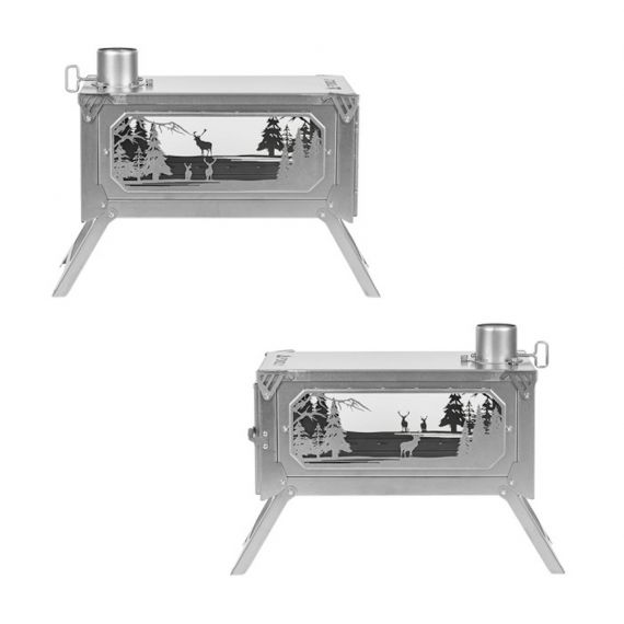 Печь-камин титановая Pomoly T-Brick Altay Stove Winter Version, изображение 4