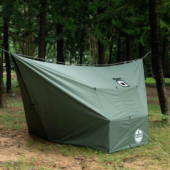 Tент Pomoly Rhombus Hammock Hot Tarp Lonewolf 902 Canvas Shelter, Green, Цвет: Green, изображение 5 - MyBiggame Tент Pomoly Rhombus Hammock Hot Tarp Lonewolf 902 Canvas Shelter, Green, Цвет: Green, изображение 5
