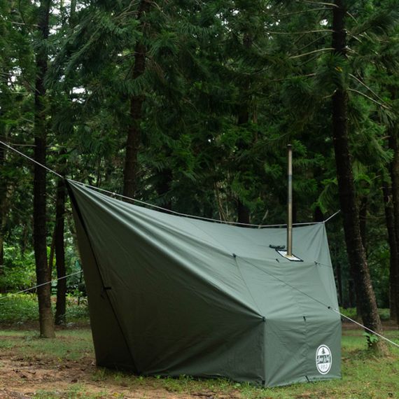 Tент Pomoly Rhombus Hammock Hot Tarp Lonewolf 902 Canvas Shelter, Green, Цвет: Green, изображение 8 - MyBiggame Tент Pomoly Rhombus Hammock Hot Tarp Lonewolf 902 Canvas Shelter, Green, Цвет: Green, изображение 8