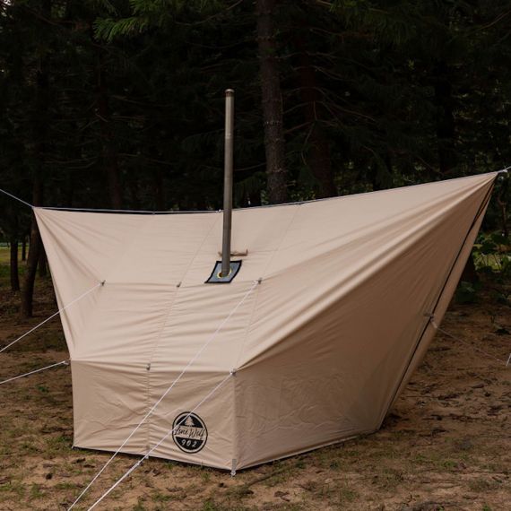 Tент Pomoly Rhombus Hammock Hot Tarp Lonewolf 902 Canvas Shelter, Khaki, Цвет: Khaki, изображение 9 - MyBiggame Tент Pomoly Rhombus Hammock Hot Tarp Lonewolf 902 Canvas Shelter, Khaki, Цвет: Khaki, изображение 9