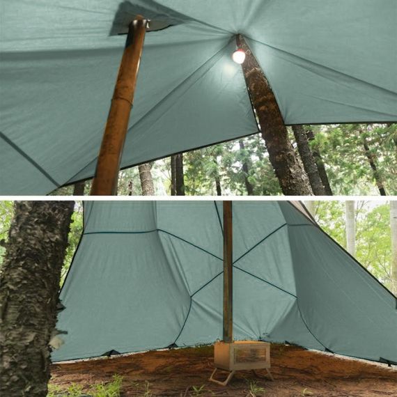 Tент Pomoly Rhombus Bushcraft Tarp Canvas Wolf Den 2.0 Shelter, Green, Цвет: Green, изображение 11 - MyBiggame Tент Pomoly Rhombus Bushcraft Tarp Canvas Wolf Den 2.0 Shelter, Green, Цвет: Green, изображение 11