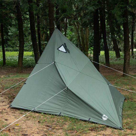 Tент Pomoly Rhombus Bushcraft Tarp Canvas Wolf Den 2.0 Shelter, Green, Цвет: Green, изображение 3 - MyBiggame Tент Pomoly Rhombus Bushcraft Tarp Canvas Wolf Den 2.0 Shelter, Green, Цвет: Green, изображение 3