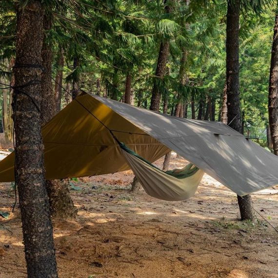 Tент Pomoly Wolfden UL Hammock Rain Fly Tarp Shelter, Цвет: Deep Taupe, изображение 14