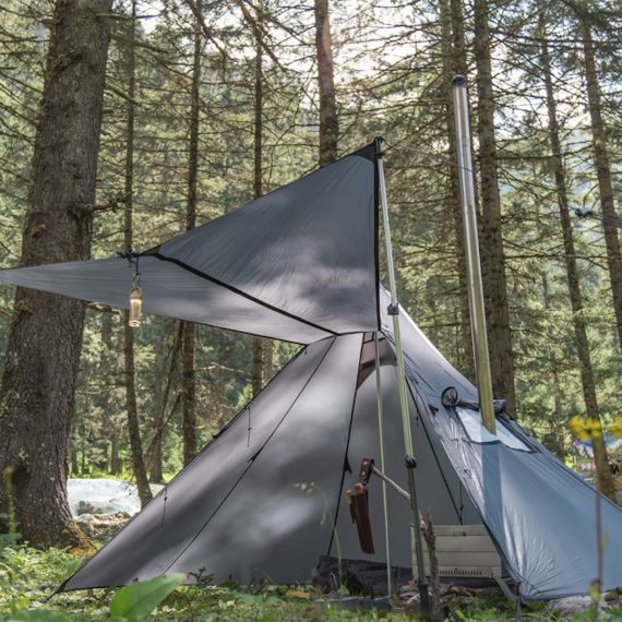 Палатка Pomoly Hussar 20 Solo Tipi Hot Tent, Smoke Blue, изображение 11